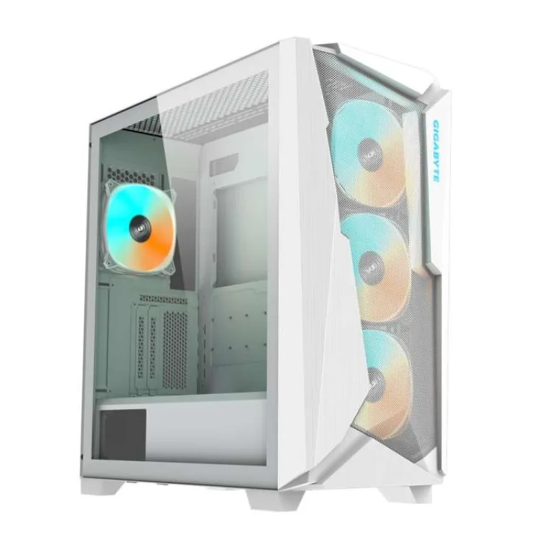 GIGABYTE case GB-C301GW V2, Mid tower, Průhledná bočnice, 4x 120mm ARGB Fan, bílá (GB-C301GW V2)