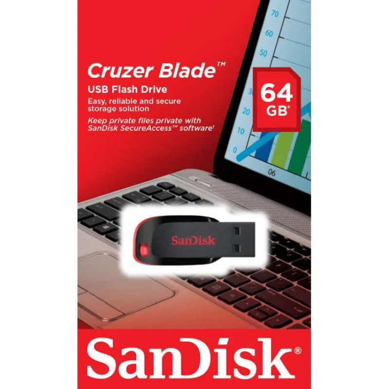SanDisk Flash Disk 64GB Cruzer Blade, USB 2.0, čierna (SDCZ50-064G-B35)