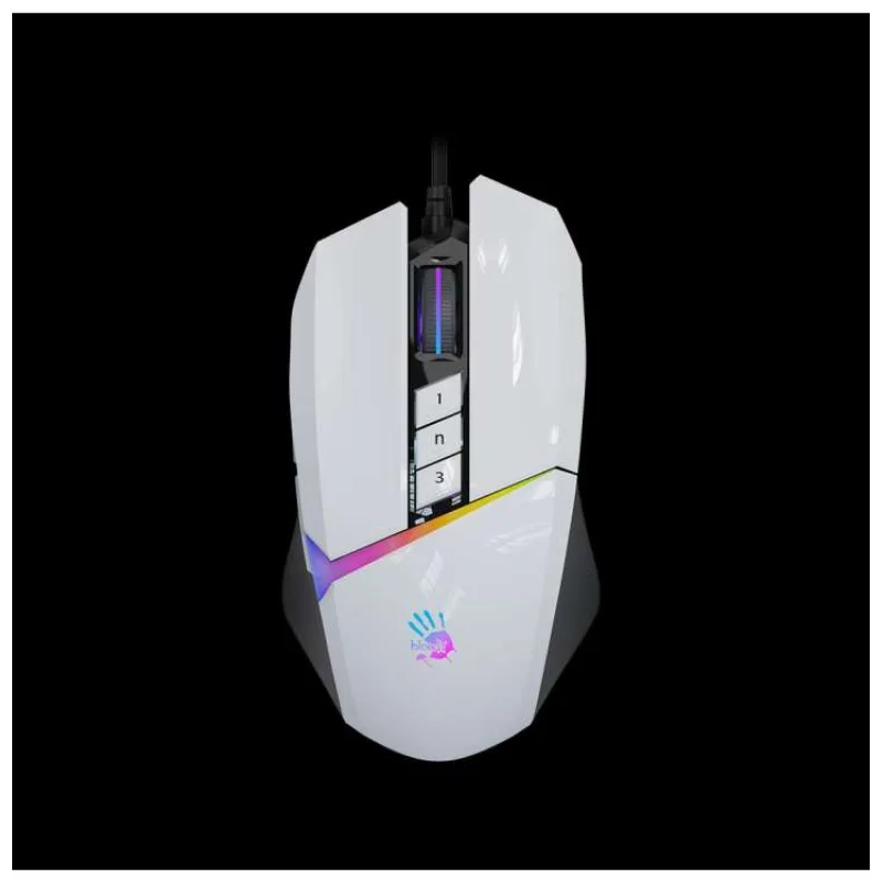 A4tech Bloody Myš W60 Max Activated, podsvícená herní myš, 12000 DPI, USB, Bílá (W60 MAX A WH)