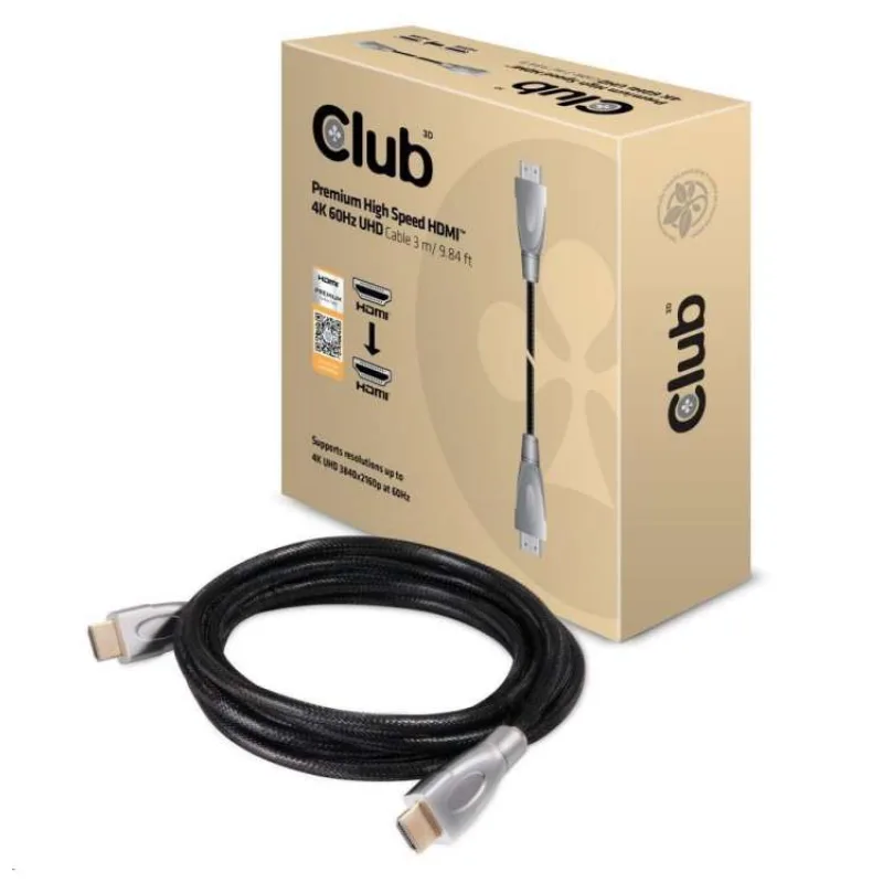 Club3D Kabel Certifikovaný HDMI Premium High Speed, HDMI 2.0 4K60Hz UHD, 3m (CAC-1310)