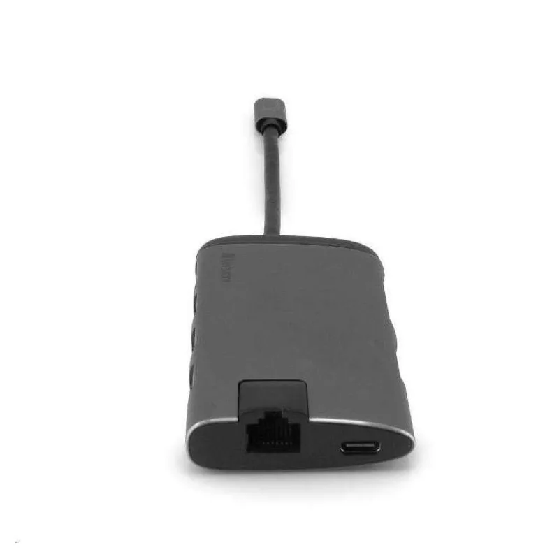 VERBATIM 49142 Multiportový HUB USB-C, 3x USB 3.0, 1x USB-C, HDMI, LAN, SD, microSD, šedý dok (49142)