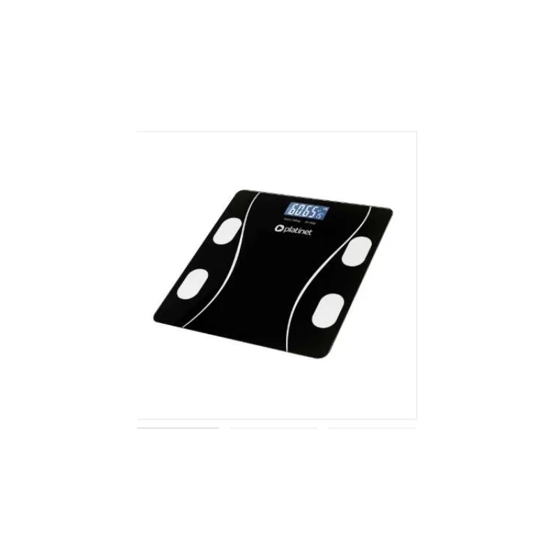 PLATINET osobní váha bluetooth - nosnost 180 KG, 26x26 cm, černá, s aplikací (PBSBT26B)