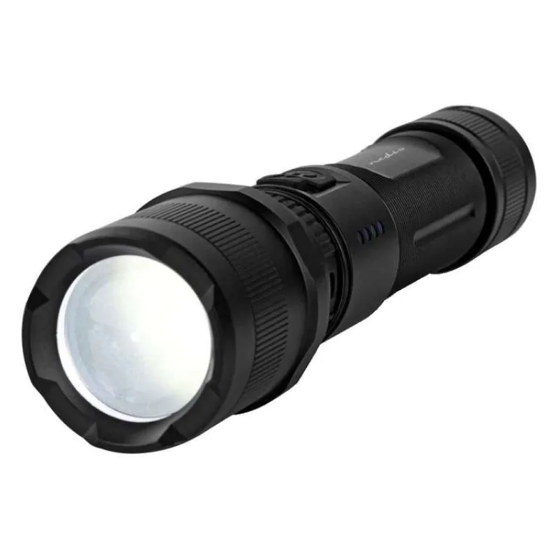 NEDIS LED svítilna/ napájení z baterie/ 3,7 V DC/ 10 W/ 1000 lm/ dosah 110 m/ černá (LTRR10WBK)