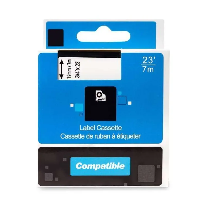 PRINTLINE kompatibilní páska s DYMO 45800 S0720820, 19mm, 7m, černý tisk / průhl. podklad, D1 (PLTD19)