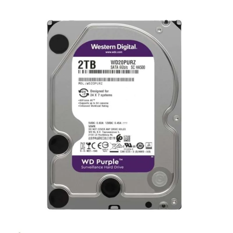 WD PURPLE 2TB / WD23PURZ / SATA III / Interní 3,5"/ 256MB (WD23PURZ)