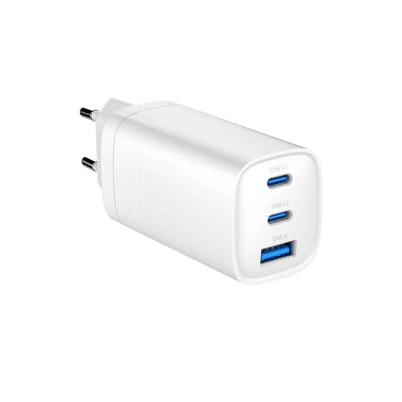 GEMBIRD PD nabíjačka 1xUSB-A 2xUSB-C 67W biela (TA-UC-PDQC65-01-W)