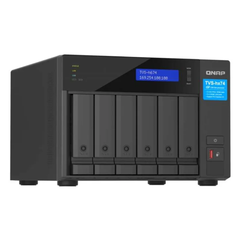 QNAP TVS-h674-i5-32G (6core 4,4GHz, ZFS, 32GB RAM, 6x SATA, 2x M.2 NVMe, 2x PCIe, 2x 2,5GbE, HDMI) (TVS-h674-i5-32G)
