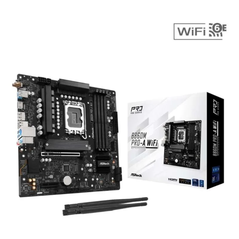 ASRock MB Sc LGA1851 B860M Pro-A WiFi, Intel B860, 4xDDR5, 1xDP, 1xHDMI, WiFi, mATX (B860M Pro-A WiFi)