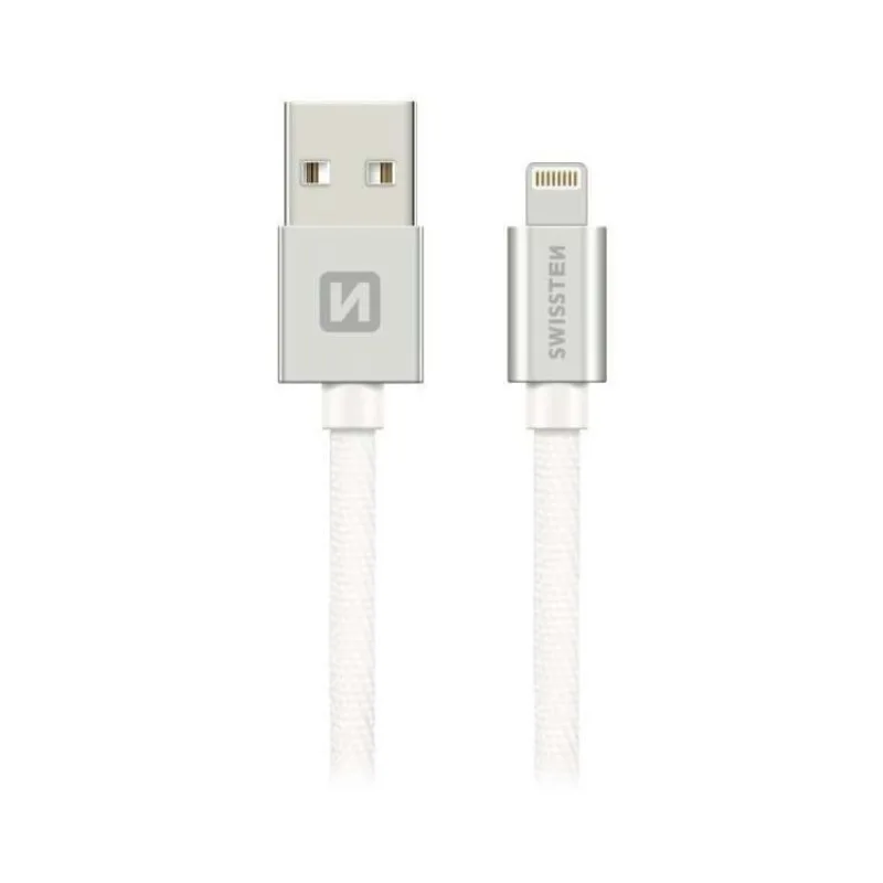 Swissten Datový Kabel Textile Usb / Lightning Mfi 1,2 M Stříbrný (71524203)