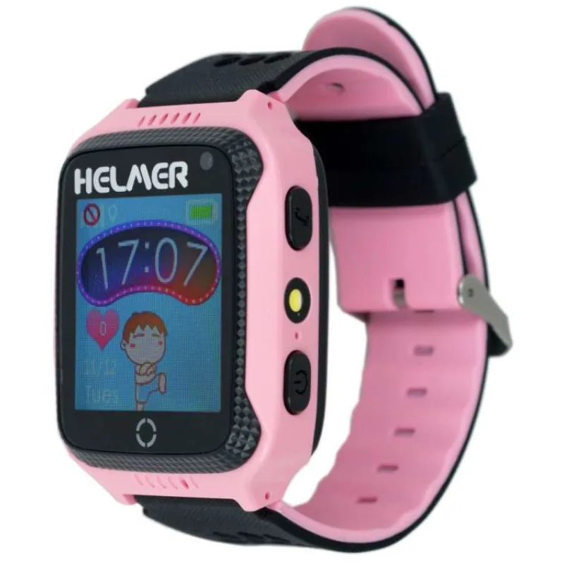 HELMER dětské hodinky LK 707 s GPS lokátorem/ dotykový display/ IP54/ micro SIM/ kompatibilní s Android a iOS/ růžové (Helmer LK 707 P)