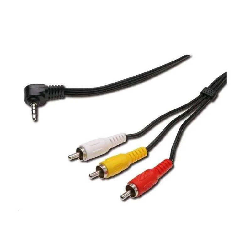 PremiumCord Video + Audio kábel, stereo 3.5mm 4 pinový - 3x CINCH RCA tienený, M/M, 1,5m (kjack4cin)