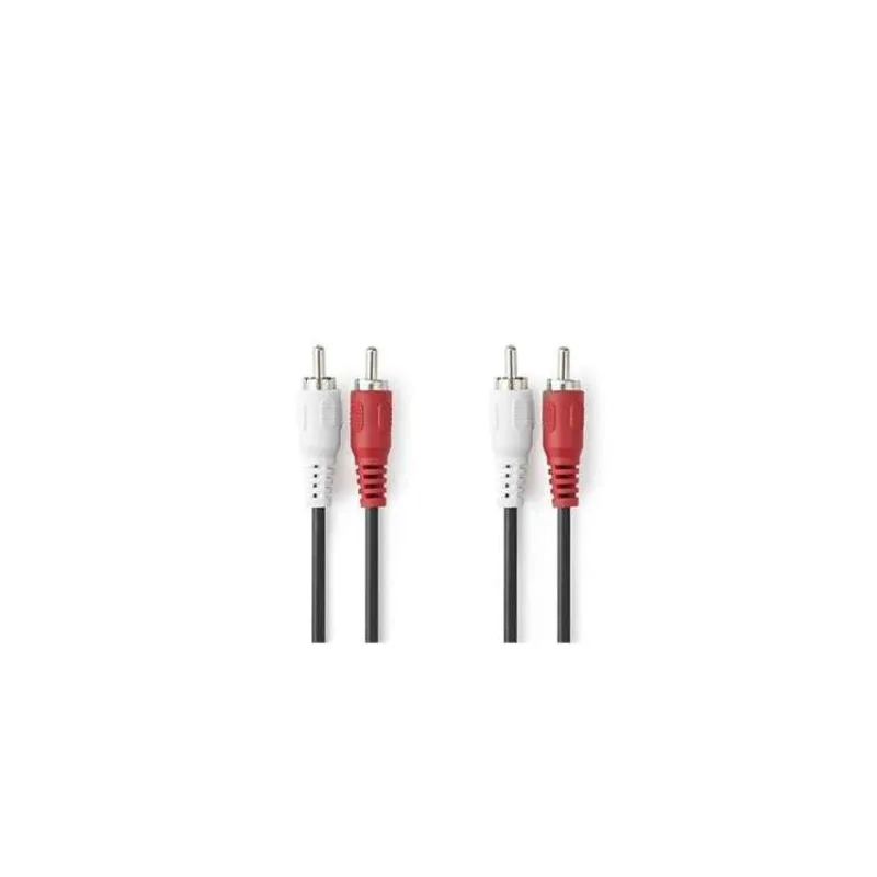 NEDIS stereo audio kabel RCA/ 2× zástrčka RCA - 2× zástrčka RCA/ černý/ bulk/ 1m (CAGL24200BK10)