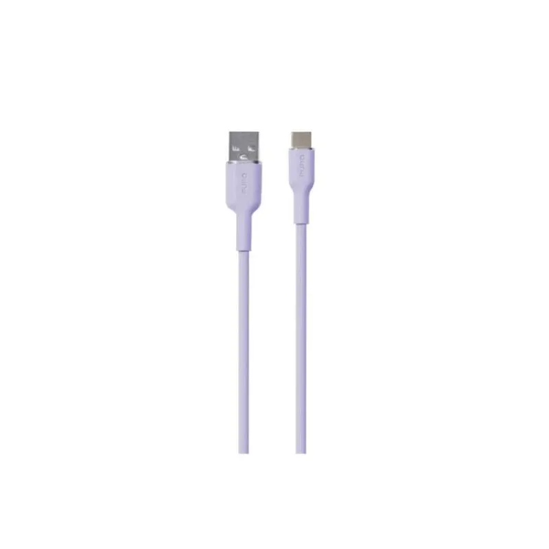 Puro kábel Soft Silicone Cable USB-A to USB-C 1.5m - Lavender (PUUSBCICONLVD)