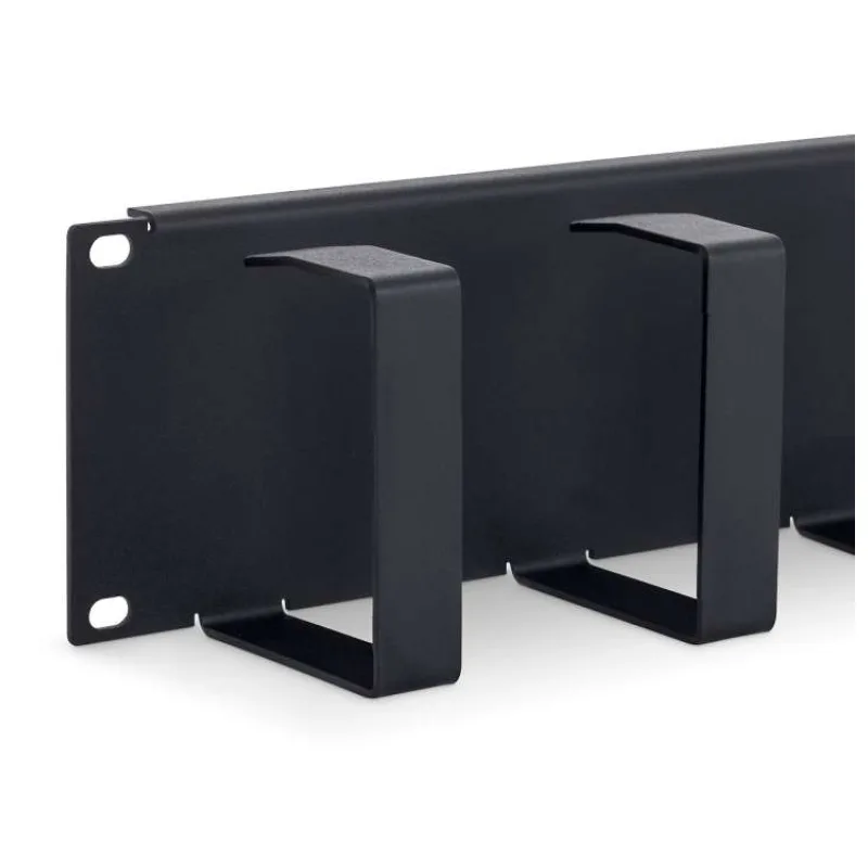 19" vyväzovací panel 2U 6x háčik 70x85mm čierny kov (RAB-VP-X22-A1)