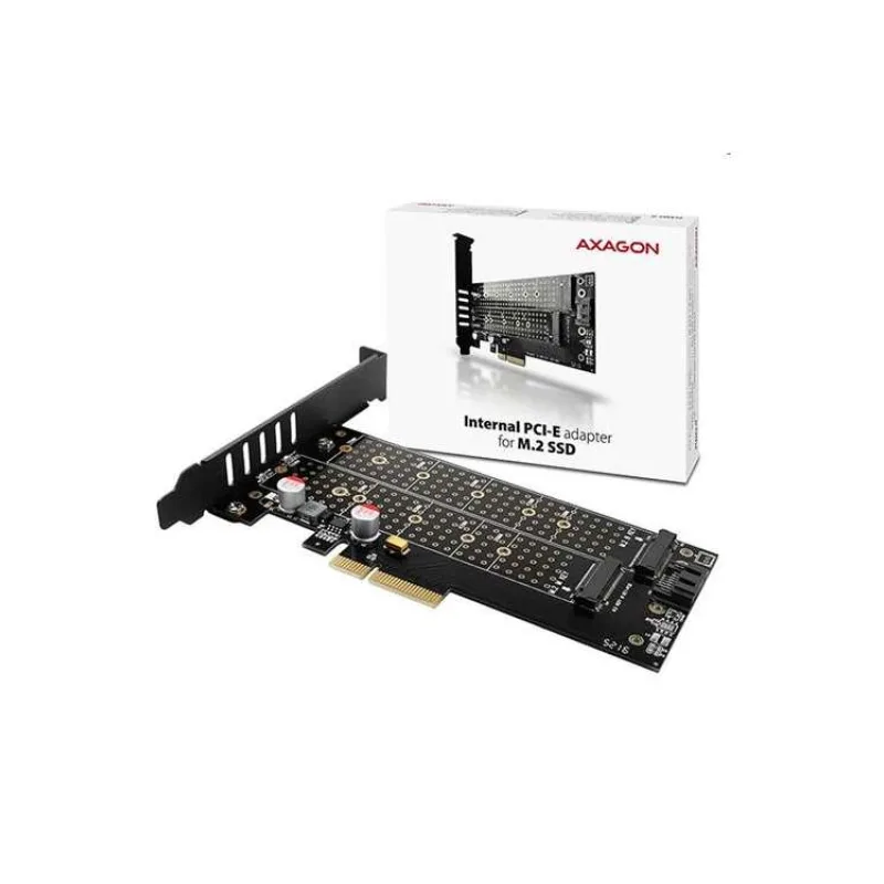 AXAGON PCEM2-D, PCIe x4 - M.2 NVMe M-key + SATA B-key slot adaptér, vr. LP (PCEM2-D)