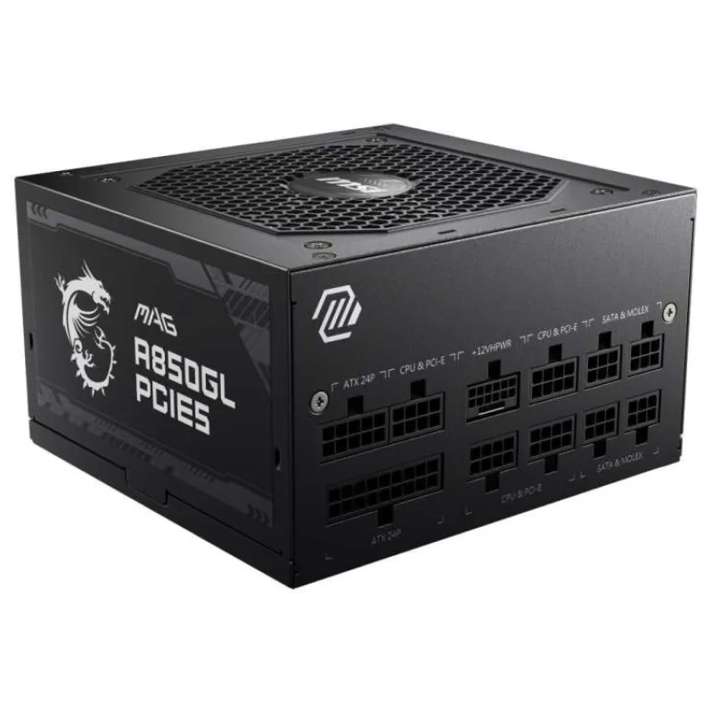 MSI zdroj MAG A850GL PCIE5 II/ 850W/ ATX3.1/ akt. PFC/ 7 let celk. záruka/ 120mm fan/ modulární kabeláž/ 80PLUS Gold (306-7ZP8D11-CE0)