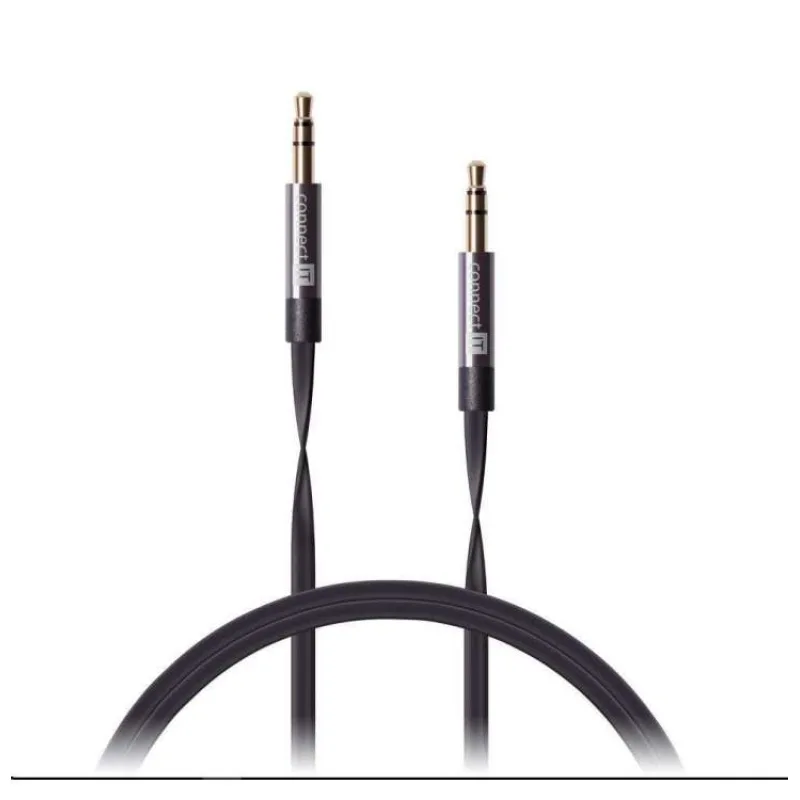 CONNECT IT Wirez 3,5mm jack (M) - 3,5mm jack (M), propojovací, plochý, 2m (CI-467)