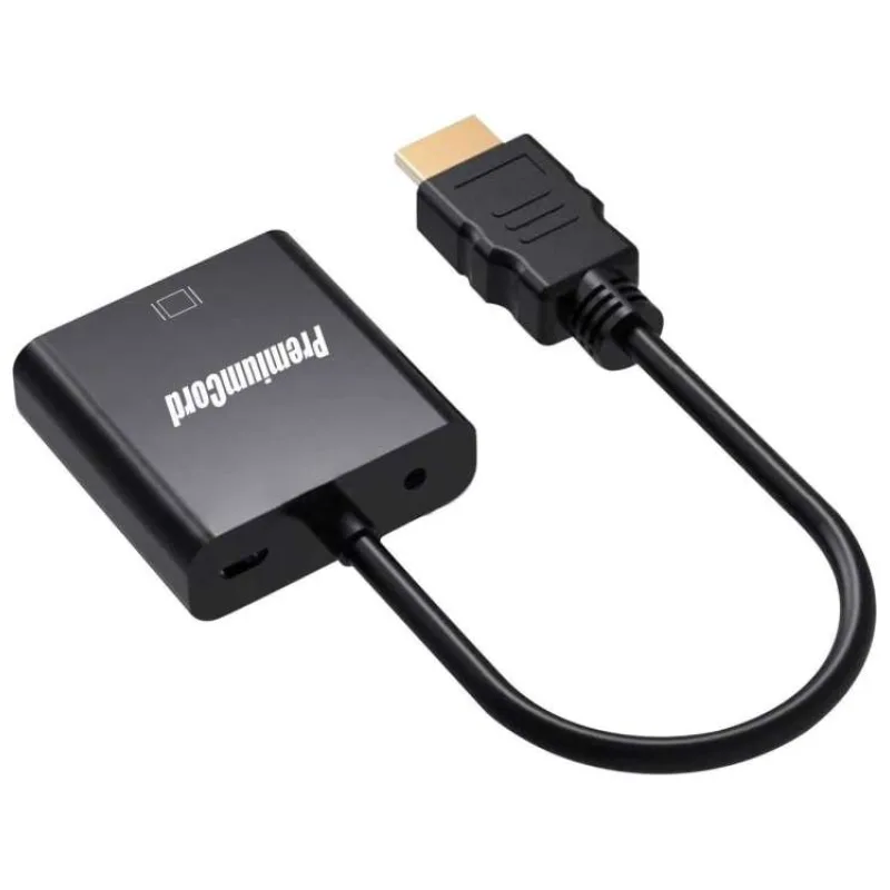 PremiumCord Převodník HDMI na VGA se zvukem 3,5mm stereo jack - černý (khcon-54)