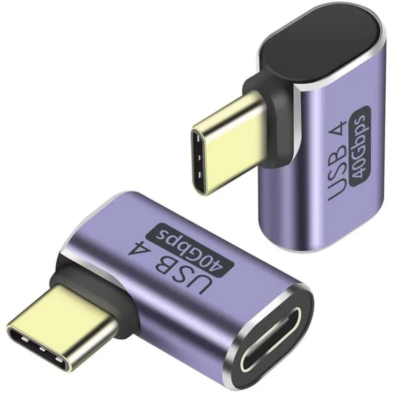PremiumCord Adaptér USB-C na USB-C, USB 4.0, zahnutý 90° (kur31-40)