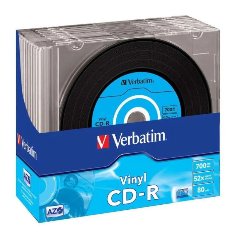 VERBATIM CD-R(10-Pack)Slim/Vinyl/DLP/52x/700MB (43426)