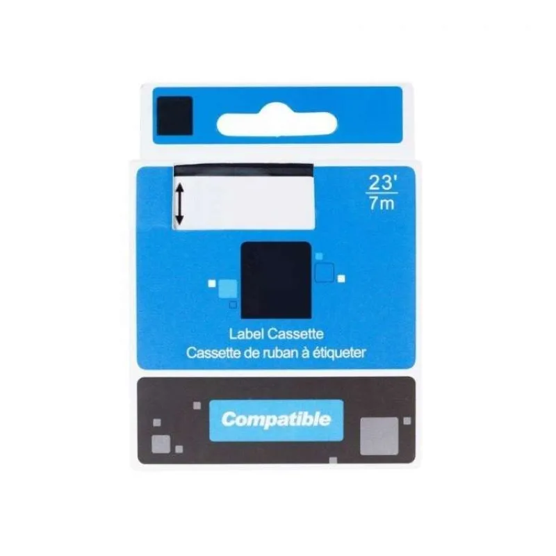 PRINTLINE kompatibilní páska s DYMO, 45021, S0720610,12mm, 7m, bílý tisk/černý podklad, D1 (PLTD01)