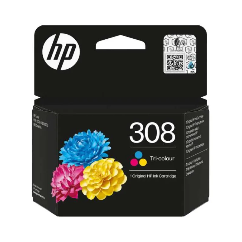 HP 308 Tříbarevná originální inkoustová kazeta (7FP20UE)