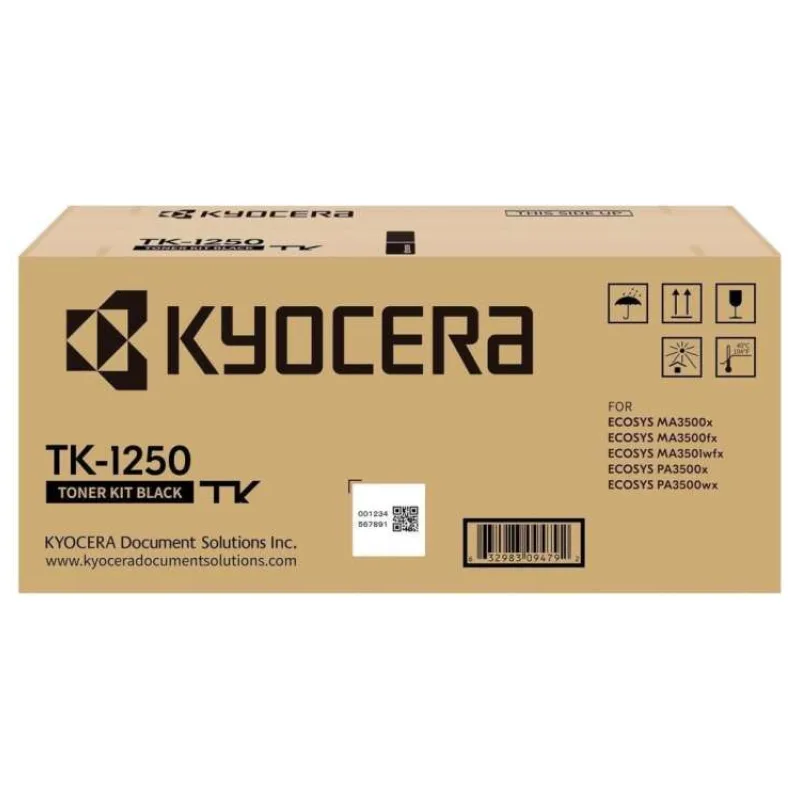 Kyocera Toner TK-1250 na 3 000 A4 (při 5% pokrytí), pro PA3500x/wx, MA3500x/fx, MA3501wfx (TK-1250)