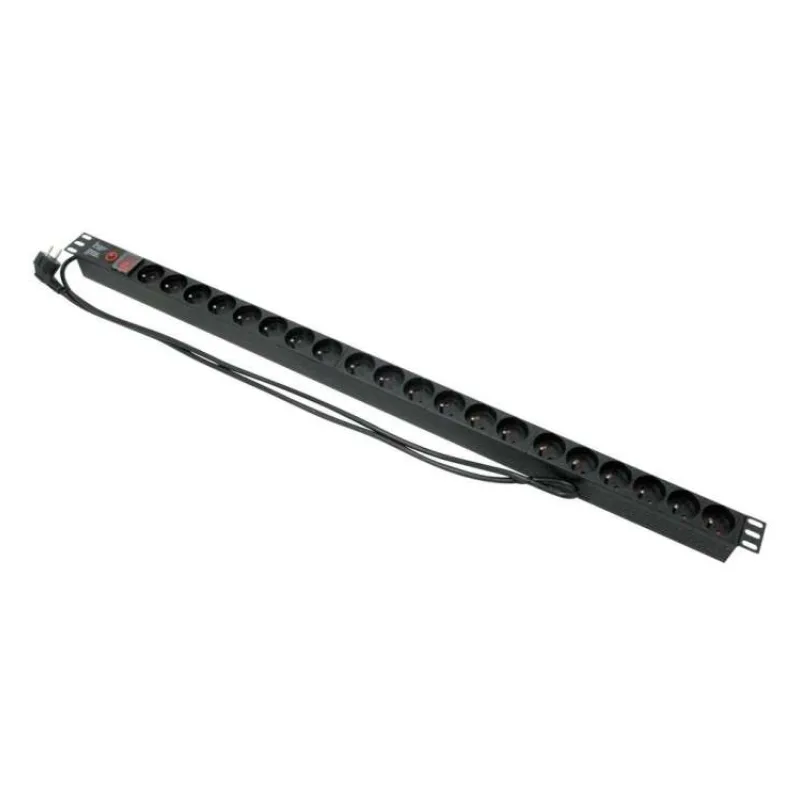 XtendLan rozvodný panel 20x 230V, ČSN, vypínač, nadproudová ochrana, 1,8 m (ZASUVKA20N-19)