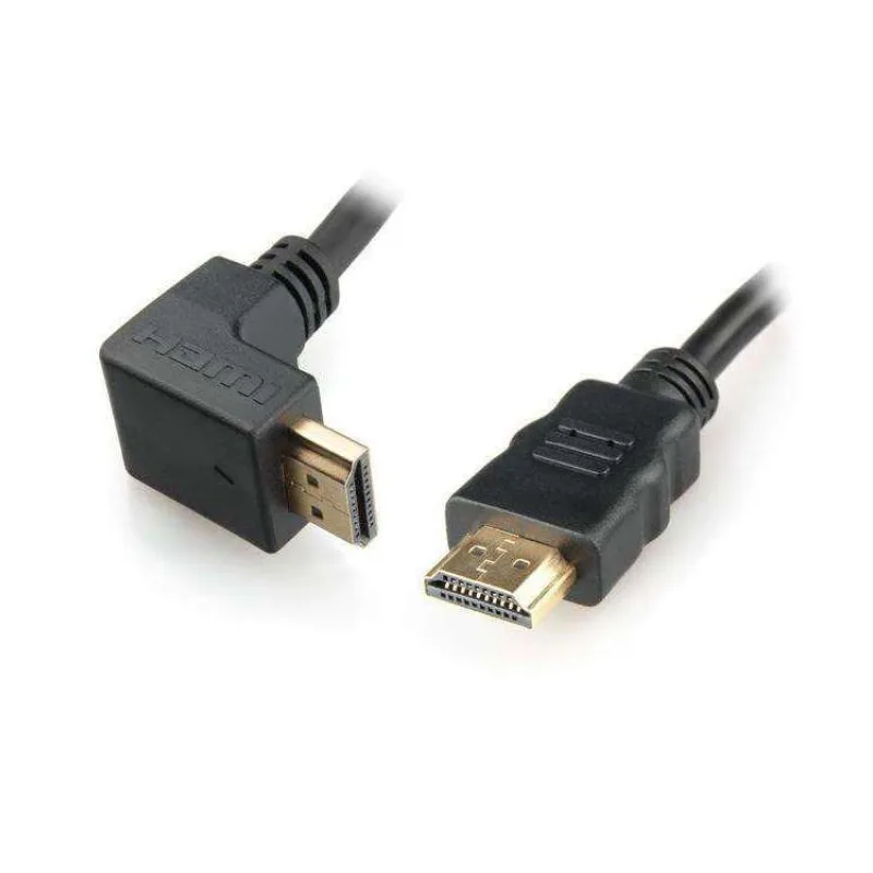 Kábel CABLEXPERT HDMI-HDMI 1,8m, 1.4, M/M tienený, pozlátené kontakty, 90° lomený, čierny (CC-HDMI490-6)