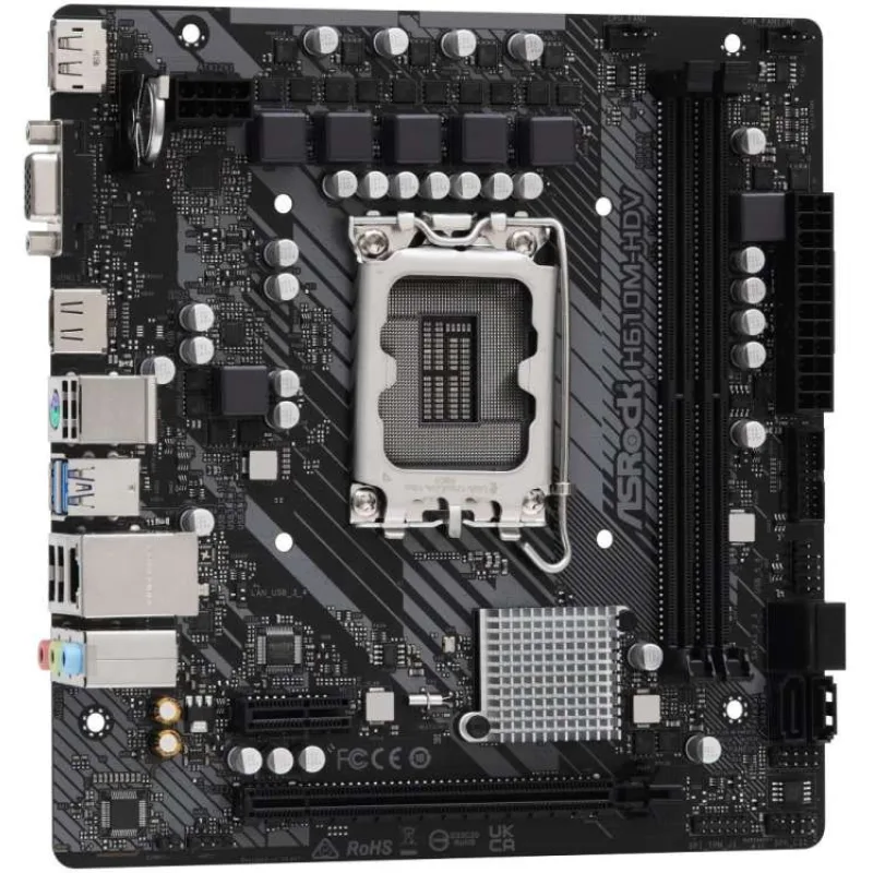 ASRock H610M-HDV / LGA1700 / Intel H610 / 2x DDR4 DIMM / HDMI / DP / VGA / mATX (H610M-HDV)
