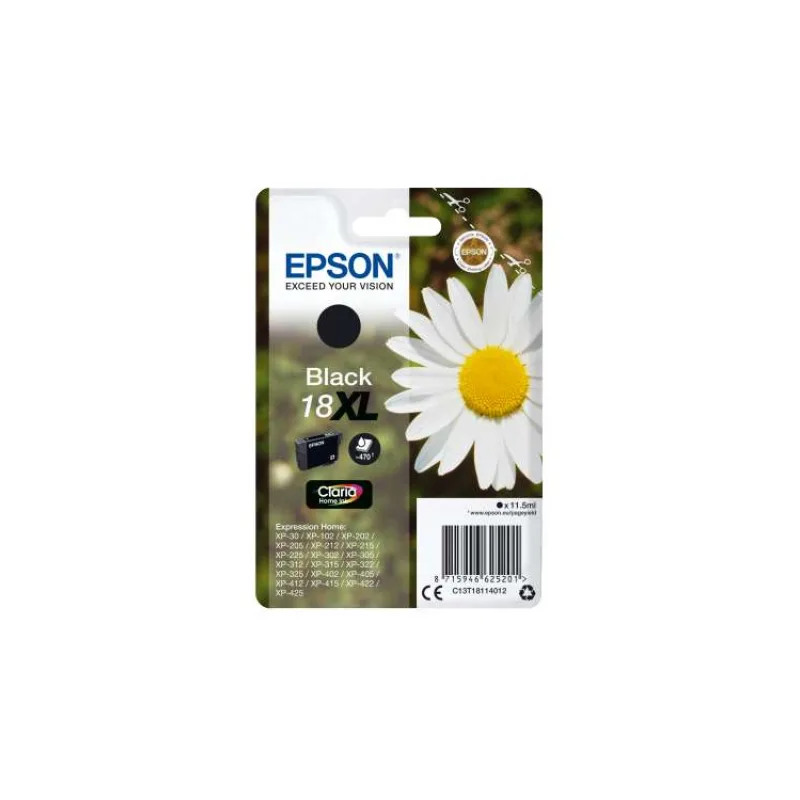 Epson Singlepack Black 18XL Claria Home Ink (C13T18114012)