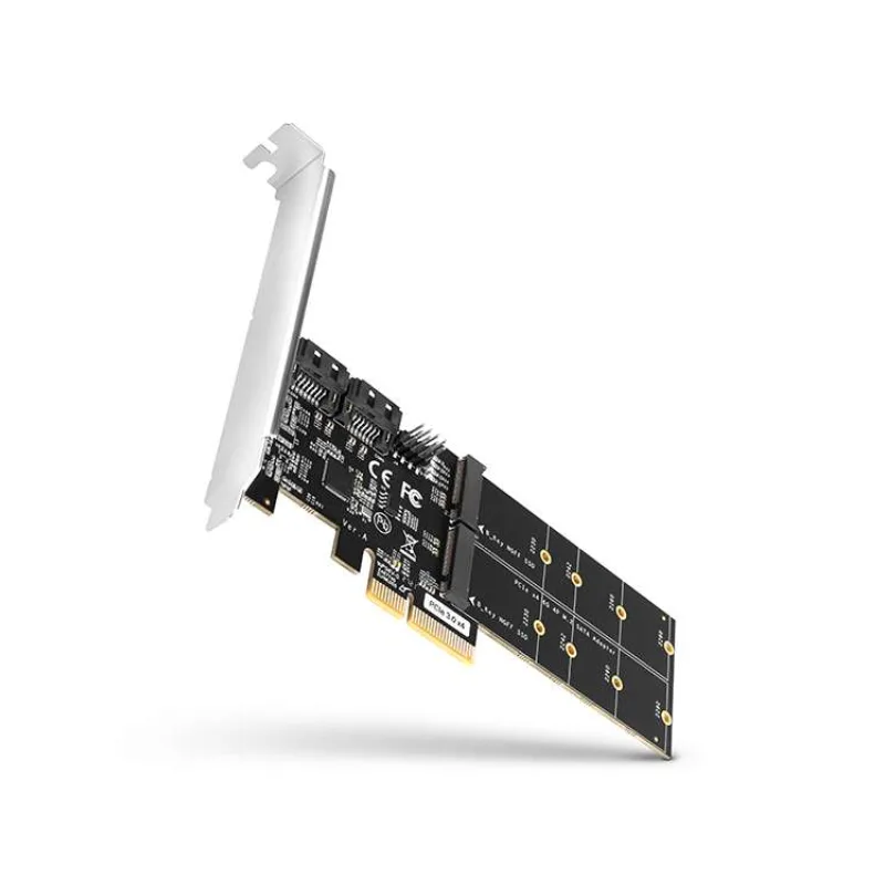 AXAGON PCES-SA4M2, PCIe radič - 2x interný SATA 6G port + 2x SATA M.2 slot, ASM1164, SP & LP (PCES-SA4M2)