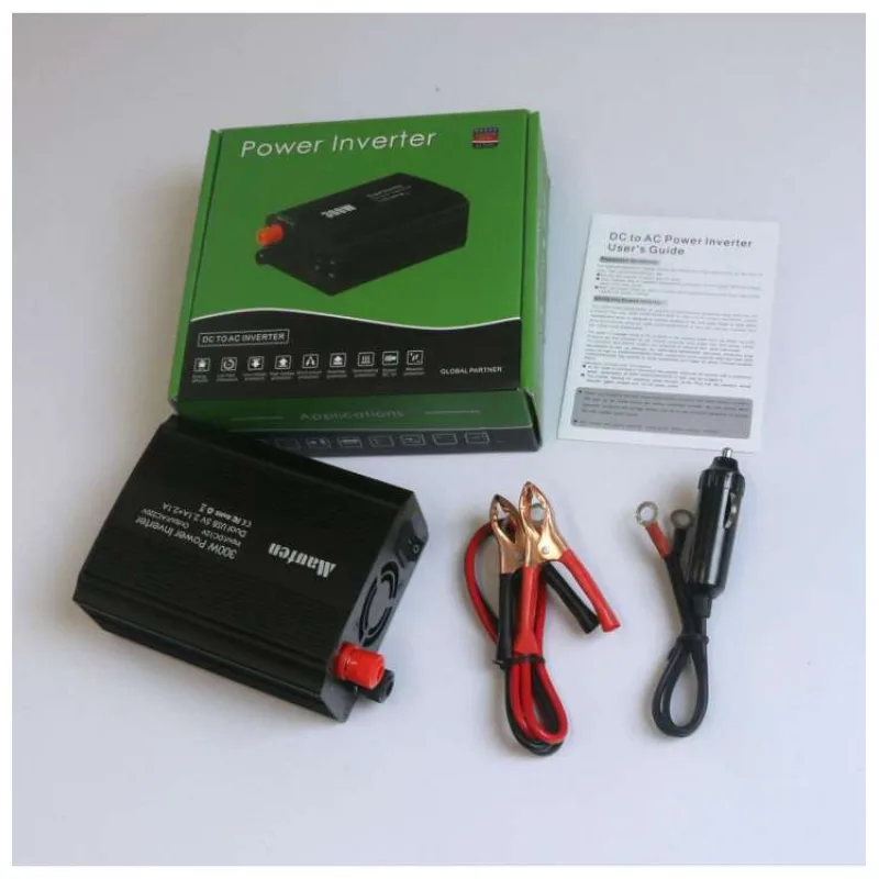 EUROCASE menič napätia DC/AC, 12V/230V, 300W, USB, autozástrčka, svorky (MT-M300) (DC/AC-300W-12)