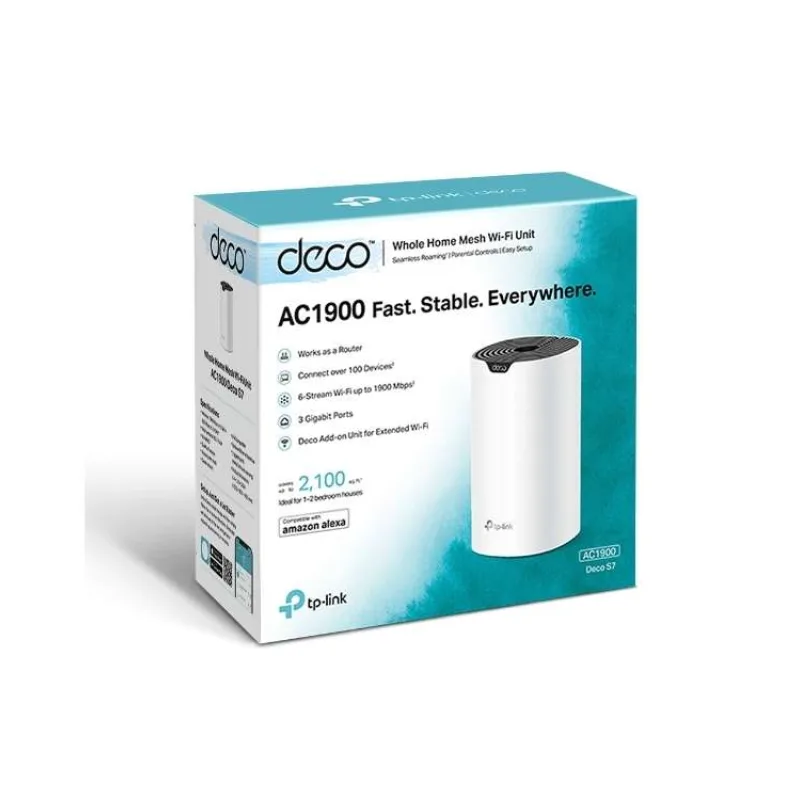 TP-Link Deco S7(1-pack) Mesh systém AC1900 s Wi-Fi pro celoplošné pokrytí domácnosti (Deco S7(1-pack))