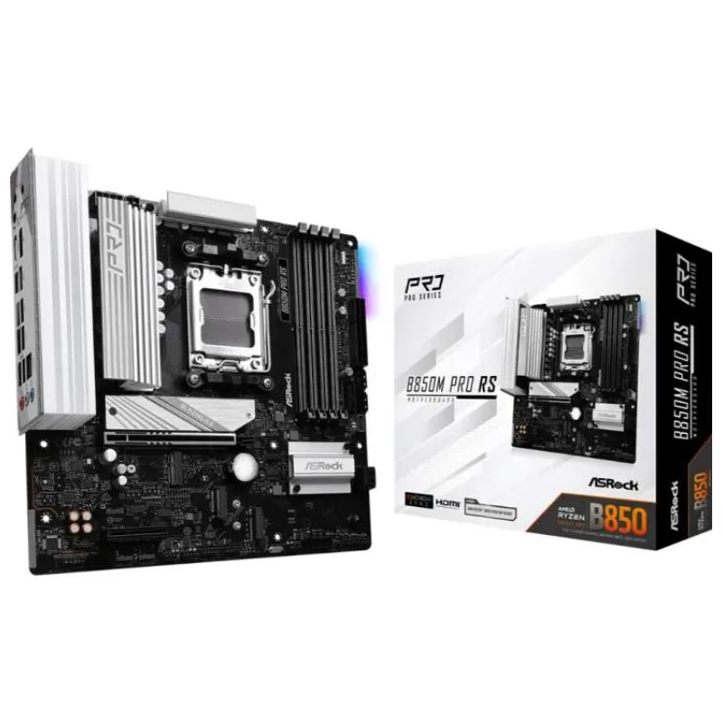 ASRock MB Sc AM5 B850M PRO RS, AMD B850, 4xDDR5, 1xDP, 1xHDMI, mATX (B850M PRO RS)