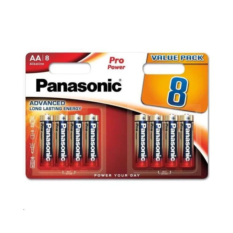 PANASONIC Alkalické baterie Pro Power LR6PPG/8BW AA 1,5V (Blistr 8ks) (4009,00)