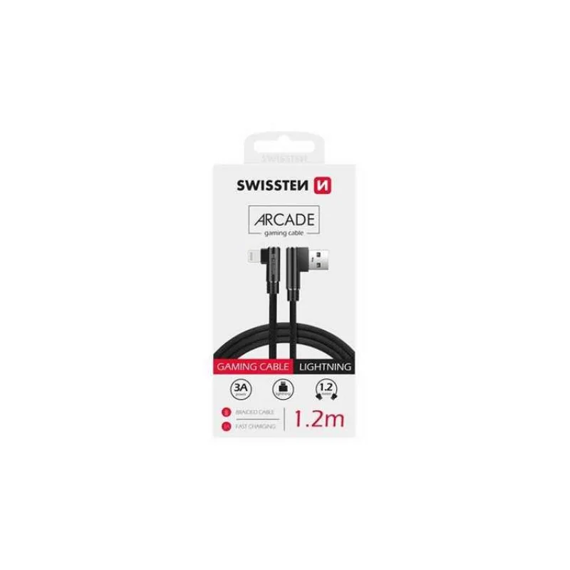 Swissten Data Cable Textile Arcade USB/LIGHTNING 1.2 m, black (71527700)