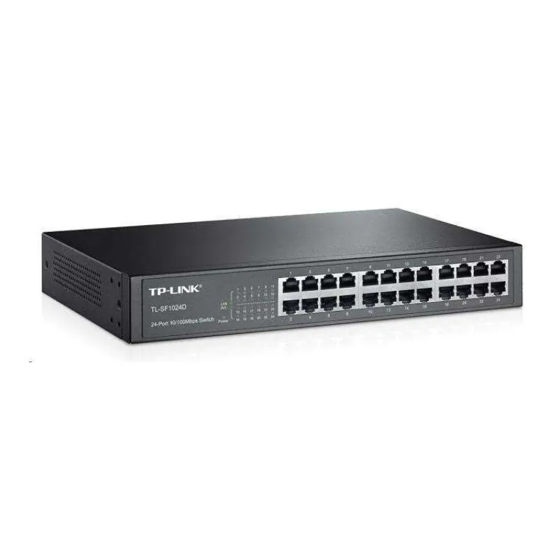 TP-LINK TL-SF1024D 24-Port 10/100M Switch, 24 10/100M RJ45 Ports, 1U 13-inch Rack-mountable Steel Case (TL-SF1024D)
