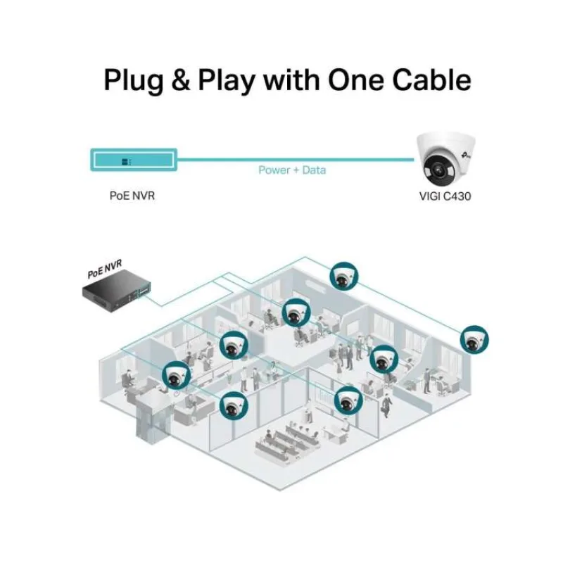 TP-Link VIGI C430(4mm) Turret kamera, 3MP, 4mm, Full-Color (VIGI C430(4mm))