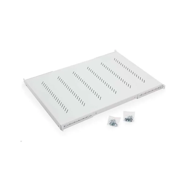 TRITON Regál s perforáciou 19", 1U/550 mm, nosnosť 150 kg, sivý (RAC-UP-550-H4)