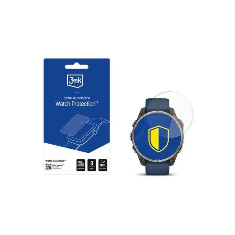 3mk hybridní sklo Watch Protection FlexibleGlass pro Garmin quatix 8 – 47mm (5903108672665)