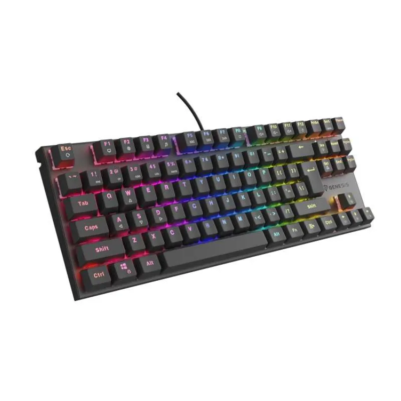 Genesis herní mechanická klávesnice THOR 303/TKL/RGB/Outemu Peach Silent/Drátová USB/US layout/Černá (NKG-1881)