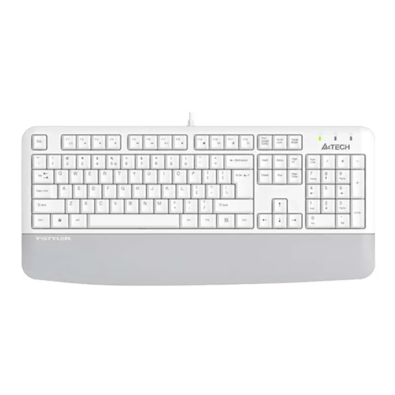 A4tech FK20, multimediální kancelářská klávesnice, CZ/US, USB, bílá (FK20-WH)