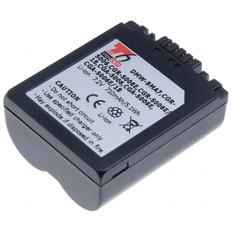 Batéria T6 Power Panasonic DMW-BMA7, CGR-S006, CGR-S006E, CGA-S006, BP-DC5-E, 710mAh, 5,1Wh (DCPA0011)