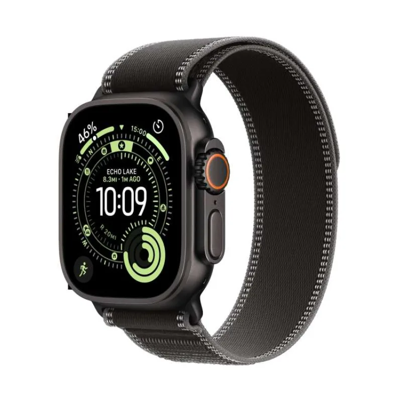 Apple Watch Ultra 3 GPS + Cellular 49mm Black Titanium Case with Black/Charcoal Trail Loop - M/L (MF1H4QC/A)