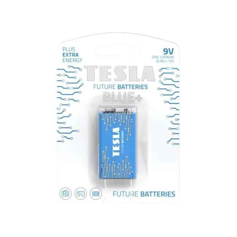 TESLA BLUE+ Zinc Carbon baterie 9V (6F22, blister) 1 ks (15090120)