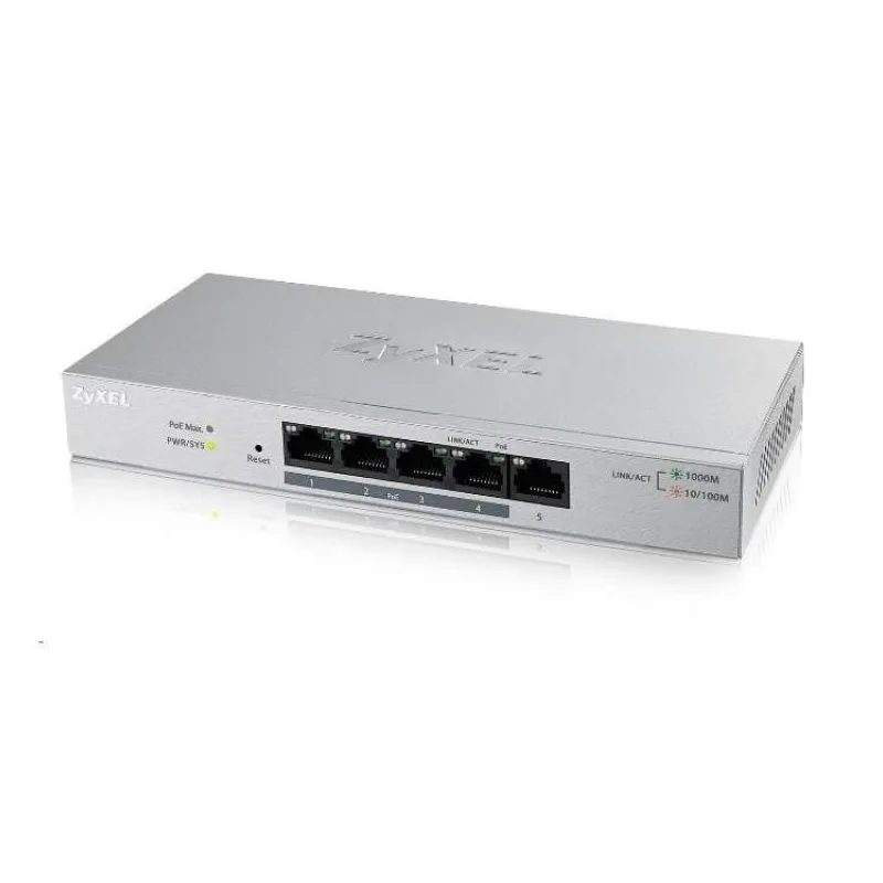 Zyxel GS1200-5HP v3, 5 Port Gigabit PoE+ webmanaged Desktop Switch, 4x PoE, 68 Watt (GS1200-5HPV3-EU0101F)