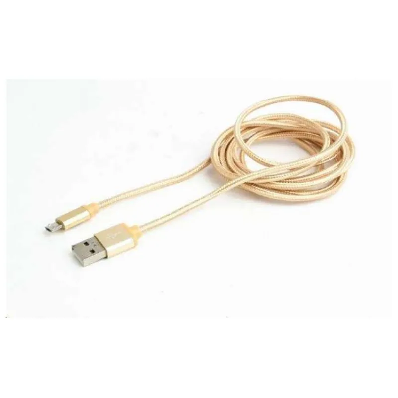 Kábel CABLEXPERT USB A Male/Micro B Male 2.0, 1,8m, opletený, zlatý, blister (CCB-mUSB2B-AMBM-6-G)