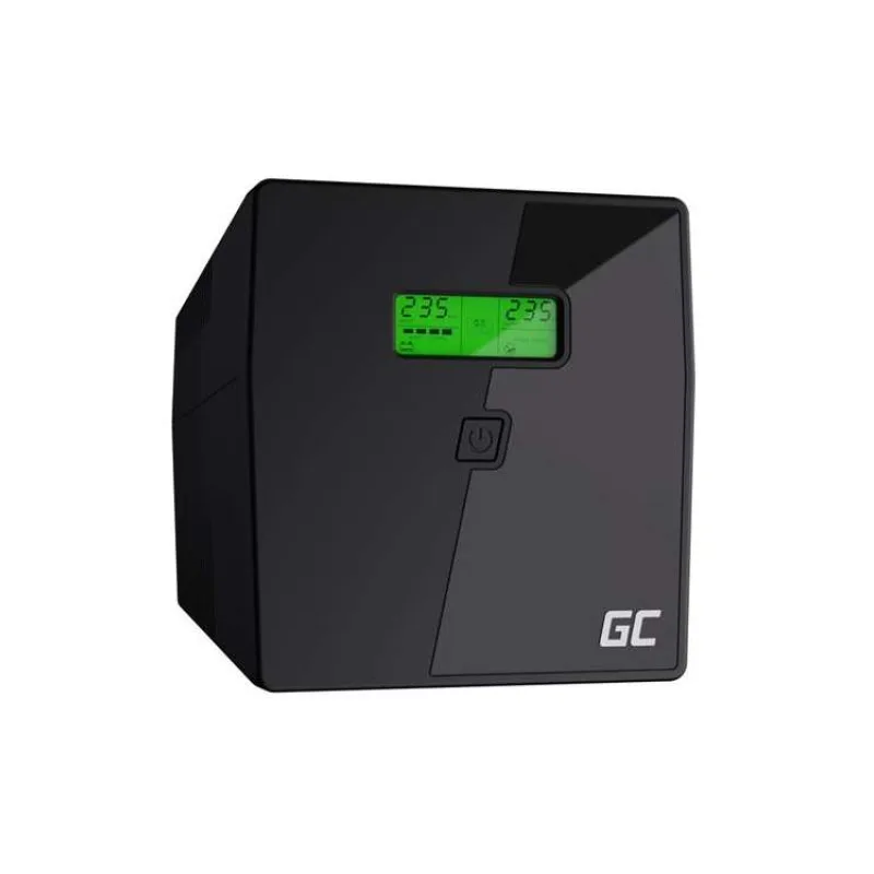 Green Cell Nepřerušitelný zdroj napájení UPS 1000VA 600W s LCD displejem | VERZE EU | 2x Schuko 2x IEC zásuvky (UPS03)