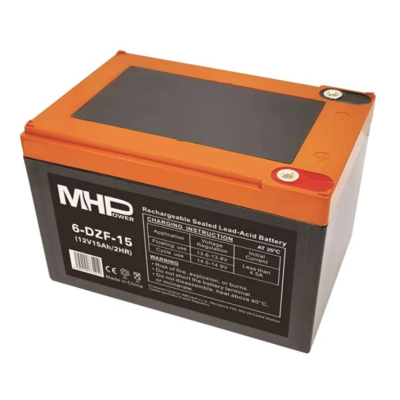 MHPower 6-DZF-15 Trakčná gélová batéria 12V/15Ah, Terminál D1 - M5, Deep Cycle (6-DZF-15)